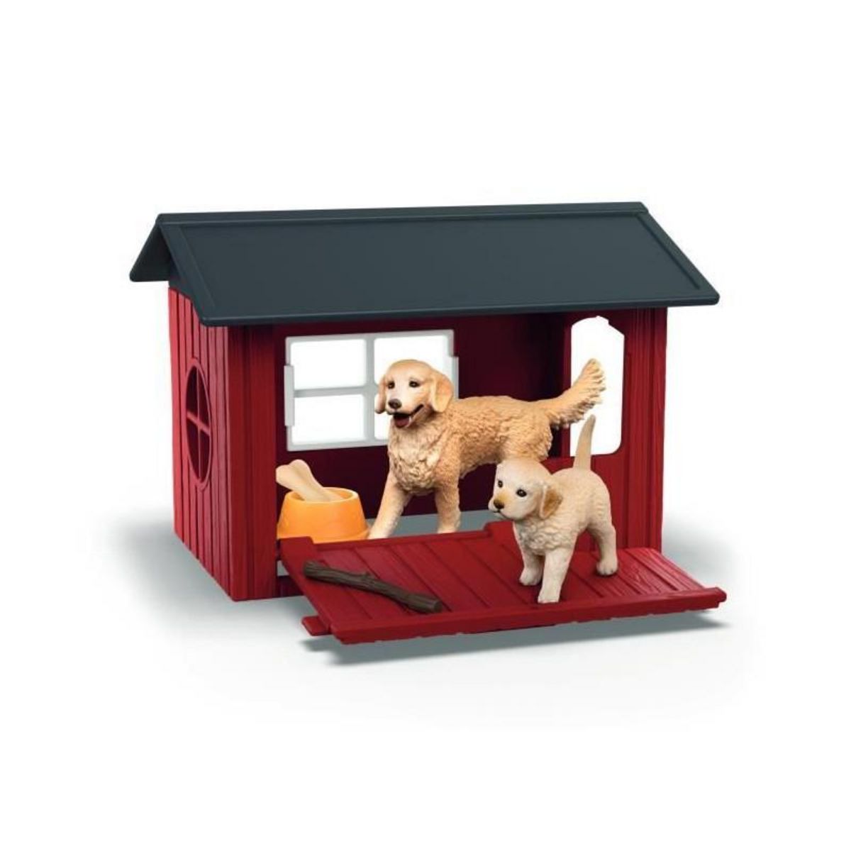 Schleich Coffret Niche avec Golden Retriever, SCHLEICH 42722 Farm World, Des 4 ans