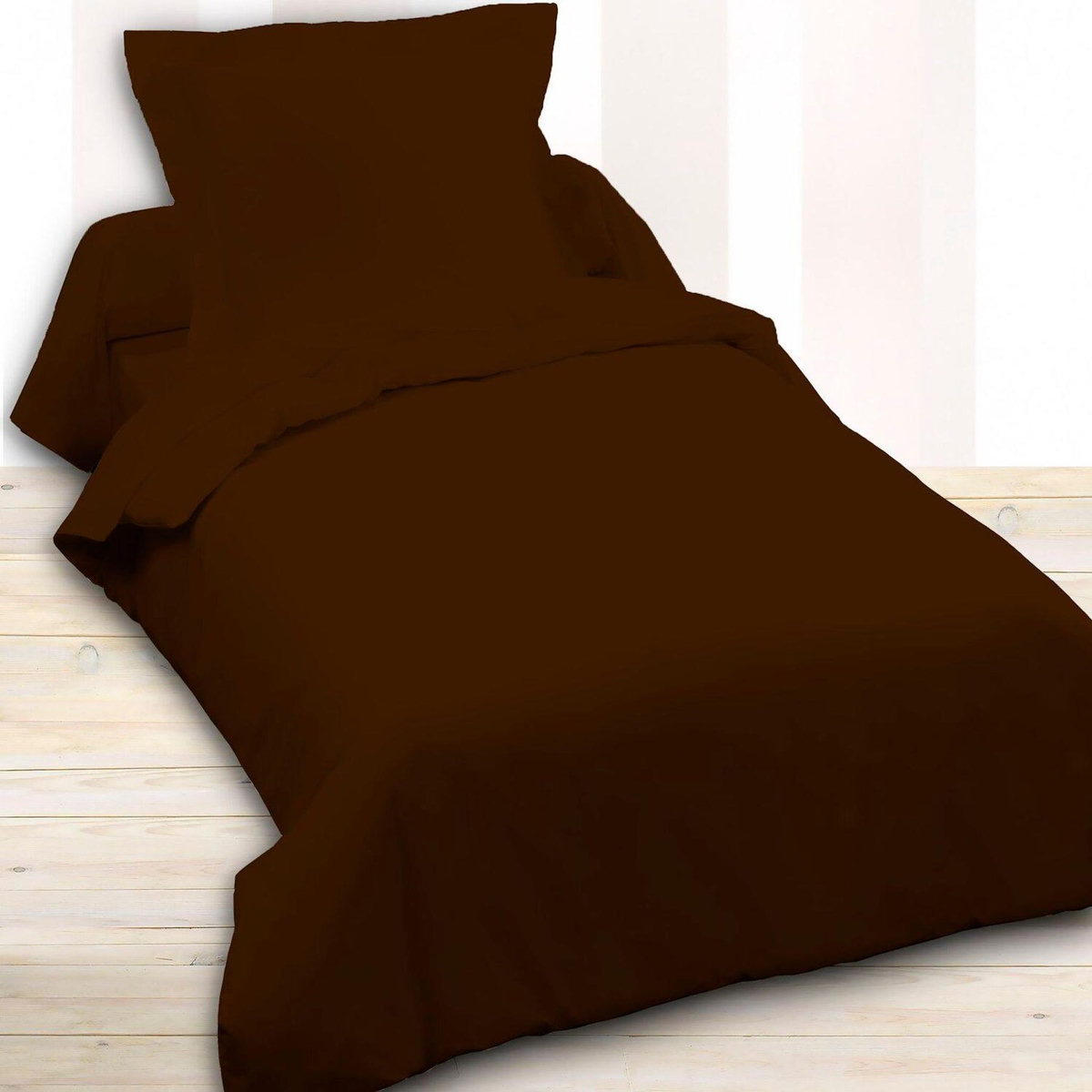 Home collection Housse de couette 100% coton uni