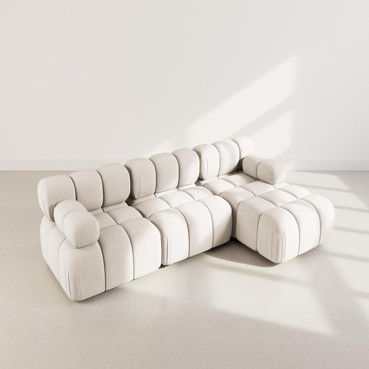 LISA DESIGN Ruby - canapé modulable d'angle droit 4 places en velours texturé