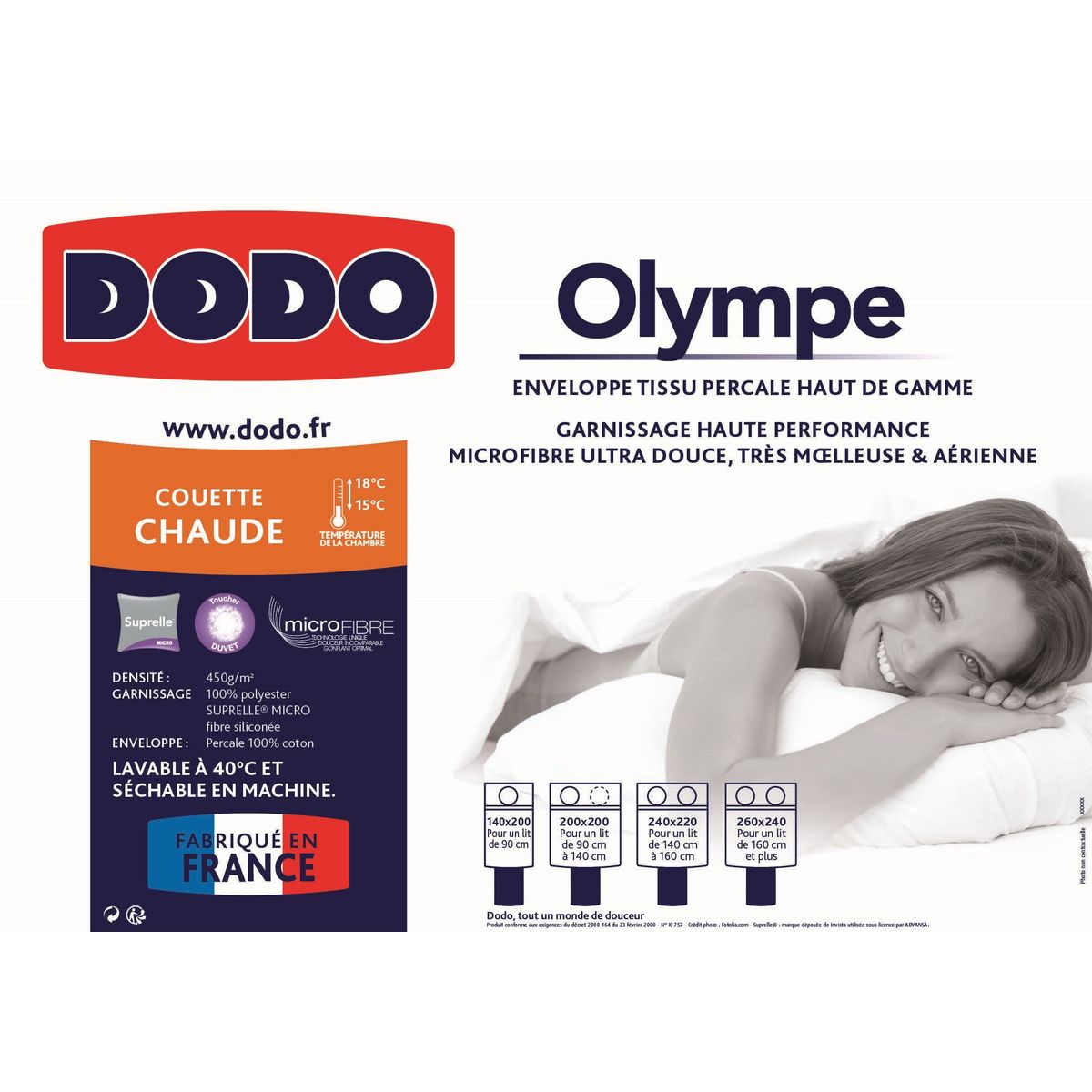 DODO COUETTE chaude DODO toucher duvet OLYMPE