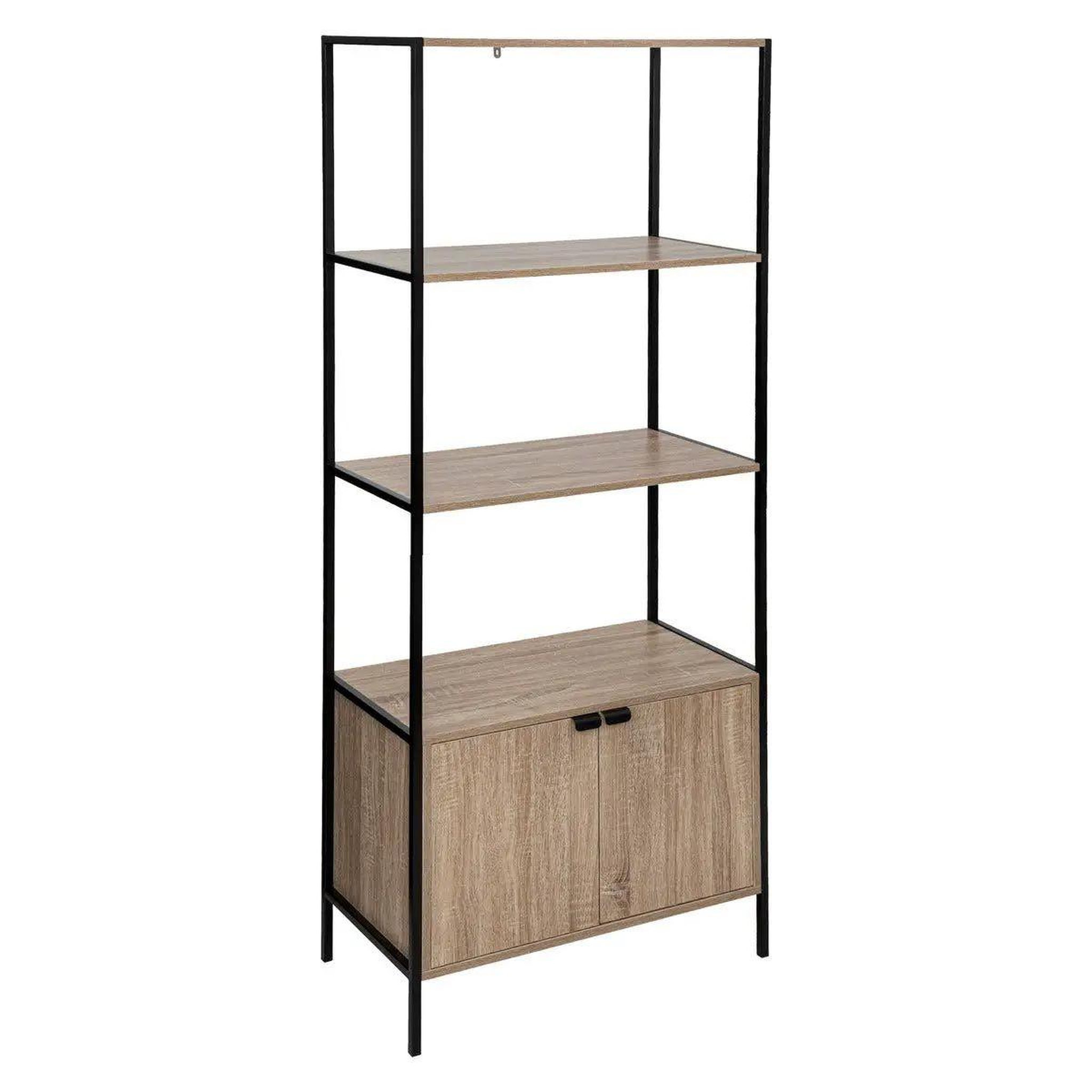FIVE Étagère design 2 portes  aliaj  176cm naturel & noir