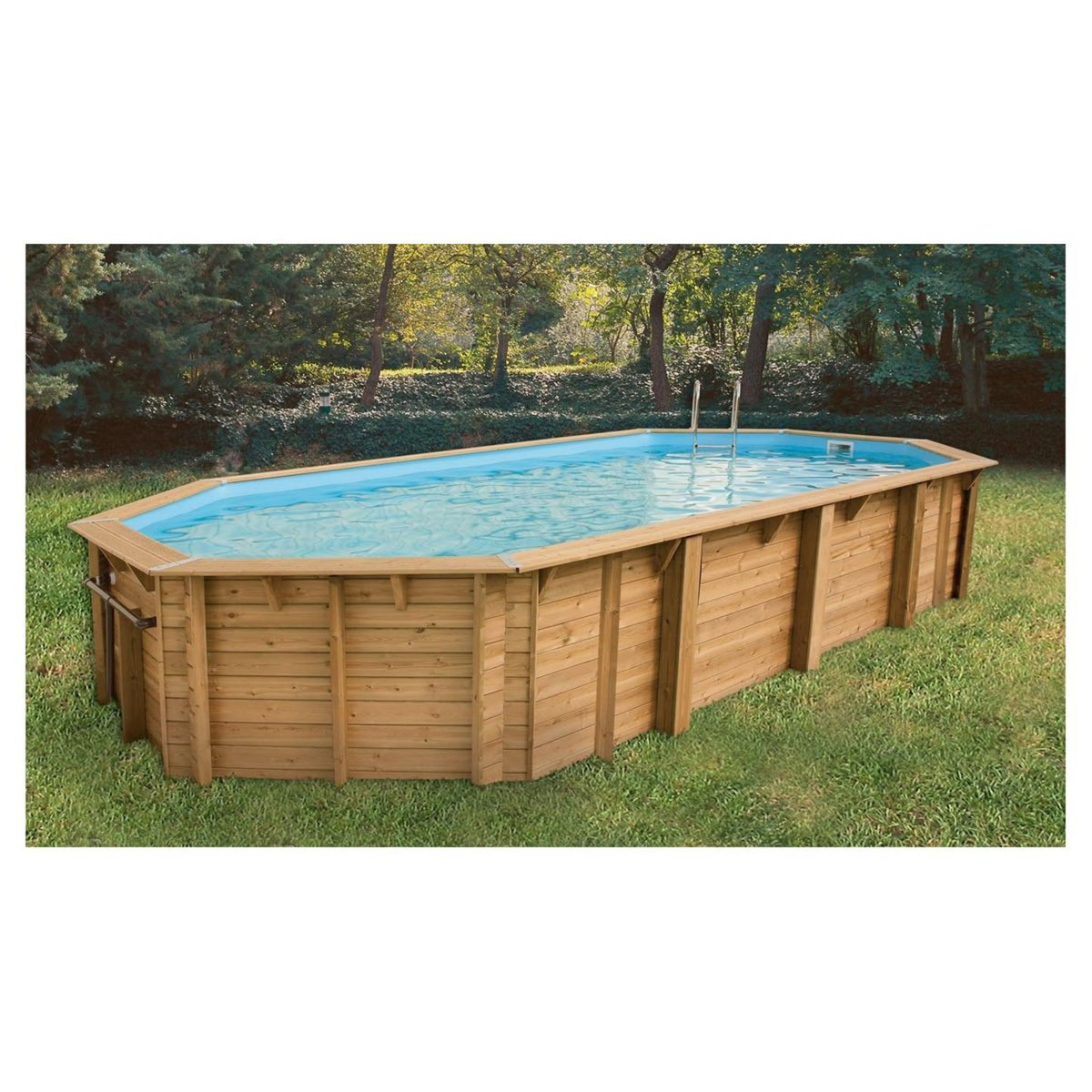 UBBINK Piscine bois Océa  470X860 - H130cm - Liner Bleu 