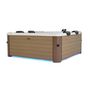 Voir la diapositive 3 : MSpa Spa rigide 6 places hydromassages. 4 coussins. OSLO AMBER. L 160 x P 160 x H 65 cm. beige