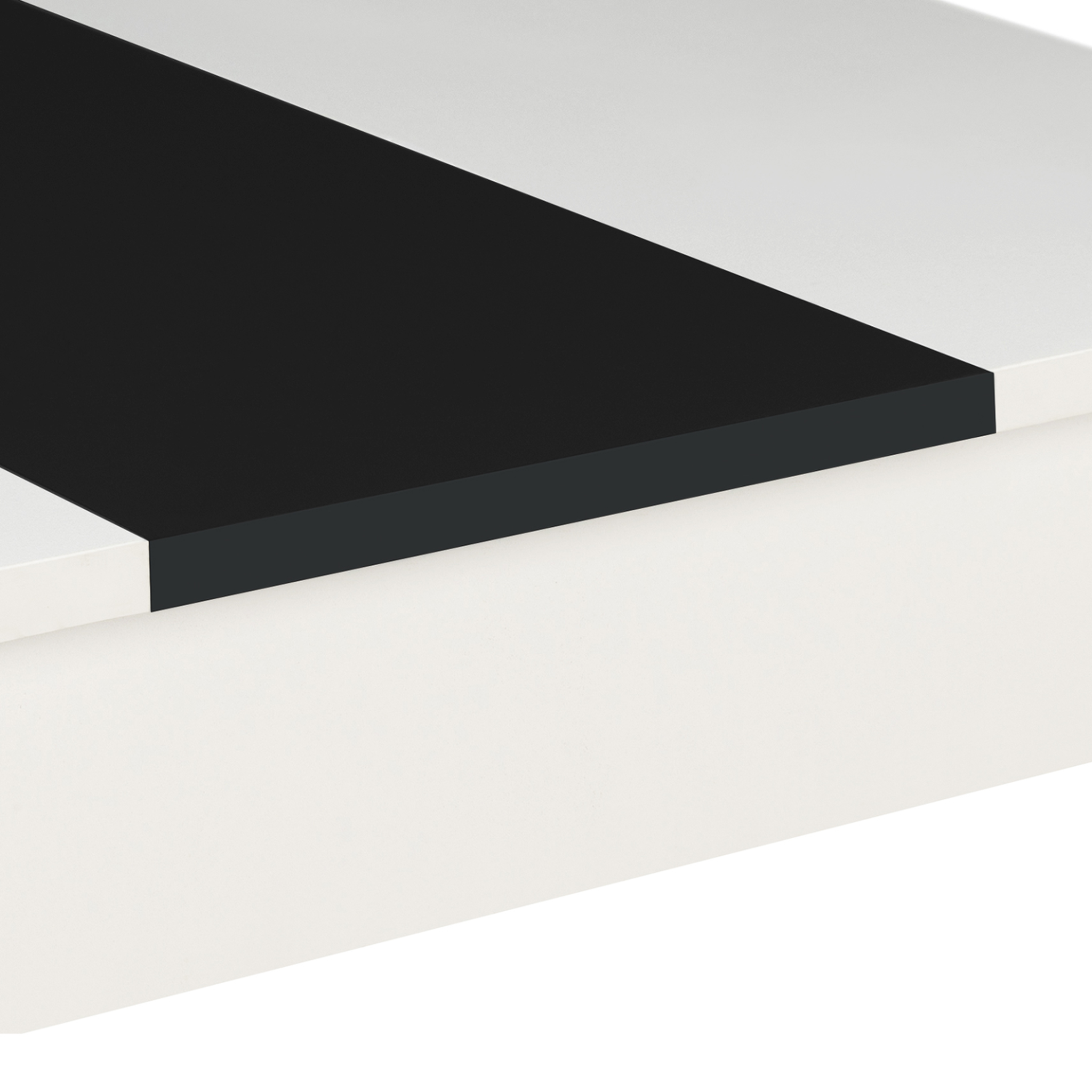 Voir la diapositive 6 : ID MARKET Table à manger rectangle rozy 4 personnes blanche et noire 110 cm