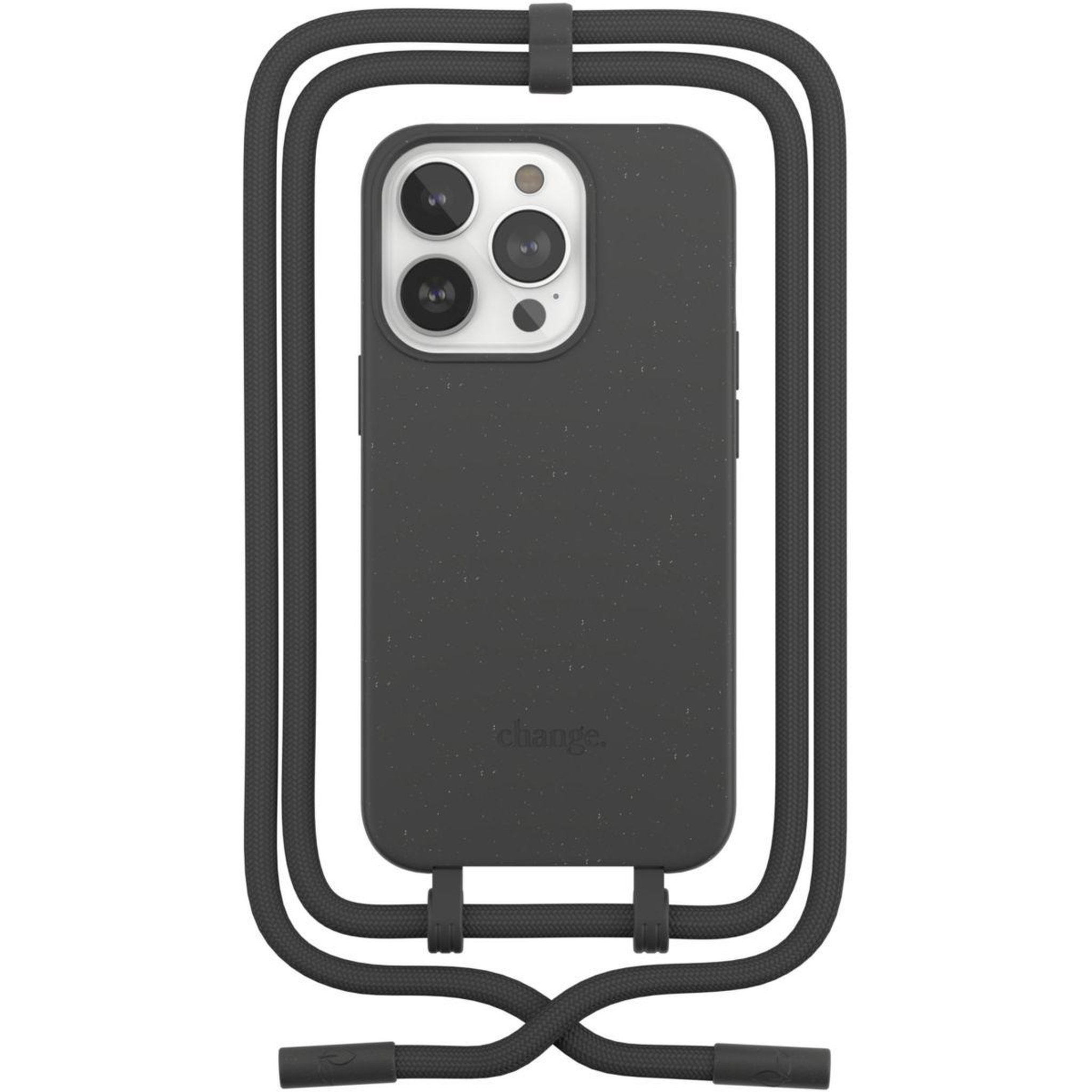 WOODCESSORIES Etui avec cordon iPhone 14 Pro Max Tour de cou noir