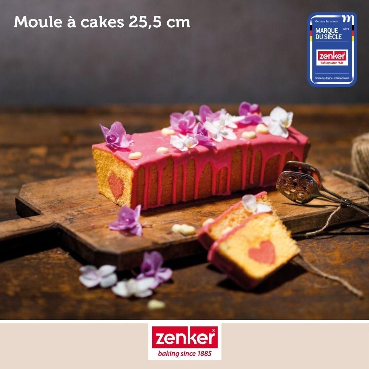 ZENKER Set pâtisserie avec moule à cake acier 25 cm, 2 bols à mixer, verre mesureur et spatule Zenker