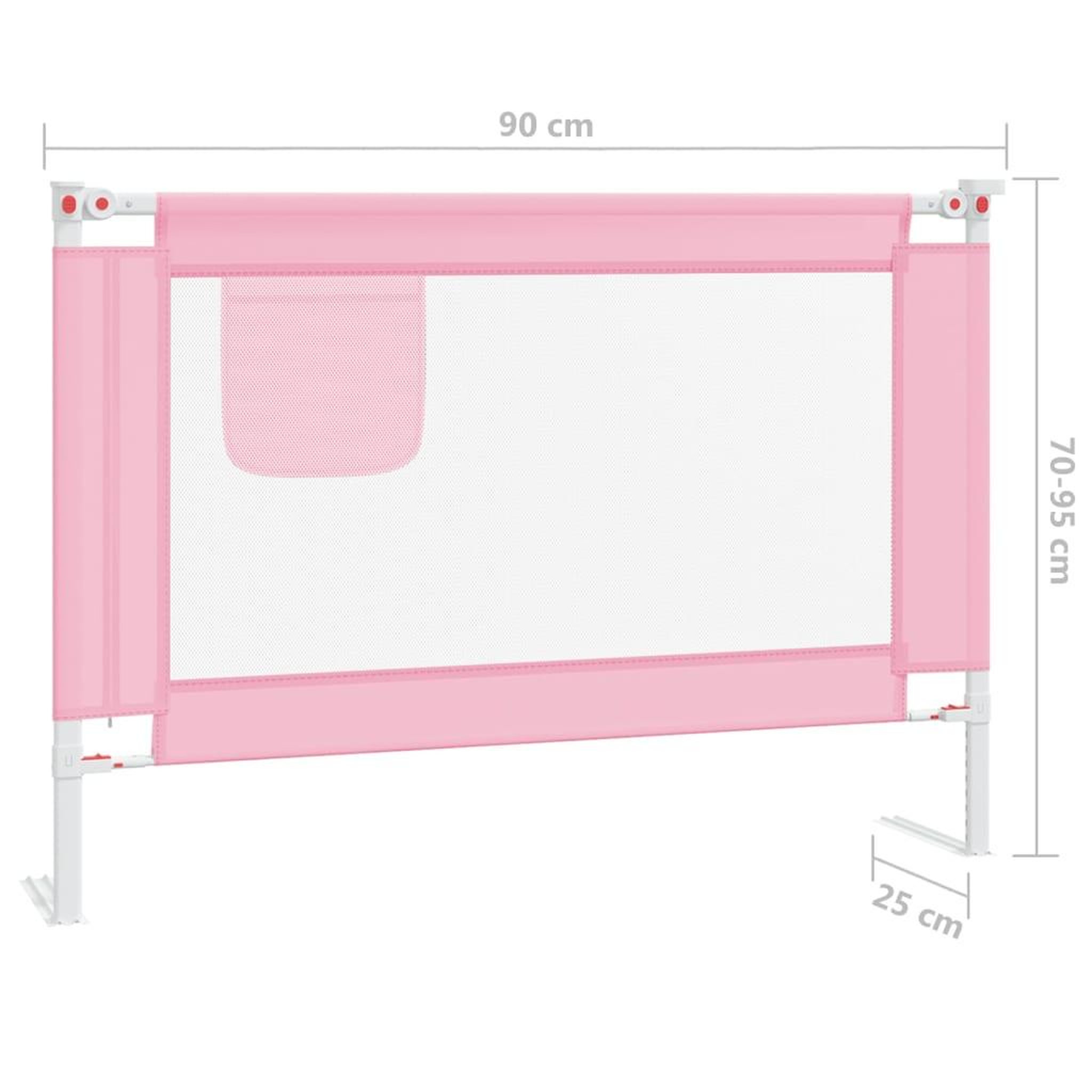 Voir la diapositive 6 : VIDAXL Barriere de securite de lit enfant Rose 90x25 cm Tissu