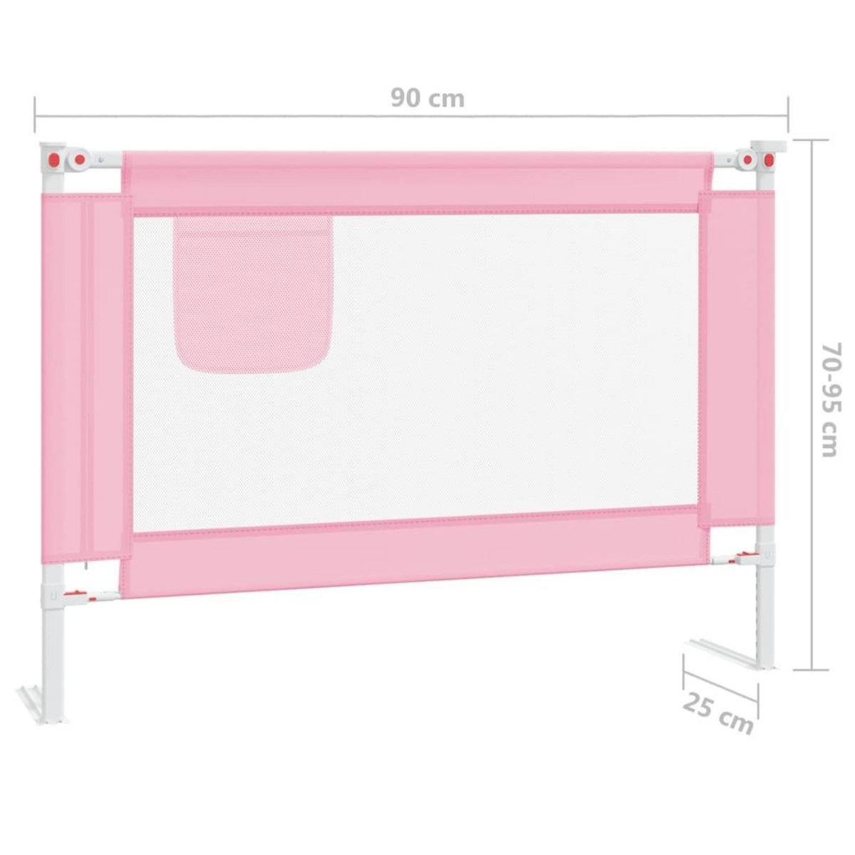 VIDAXL Barriere de securite de lit enfant Rose 90x25 cm Tissu