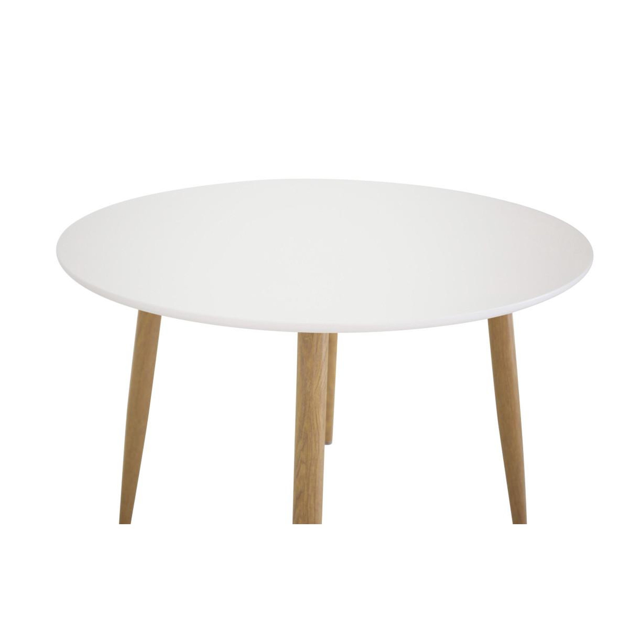 Voir la diapositive 3 : Paris Prix Table à manger ronde  plaza  100cm blanc & naturel