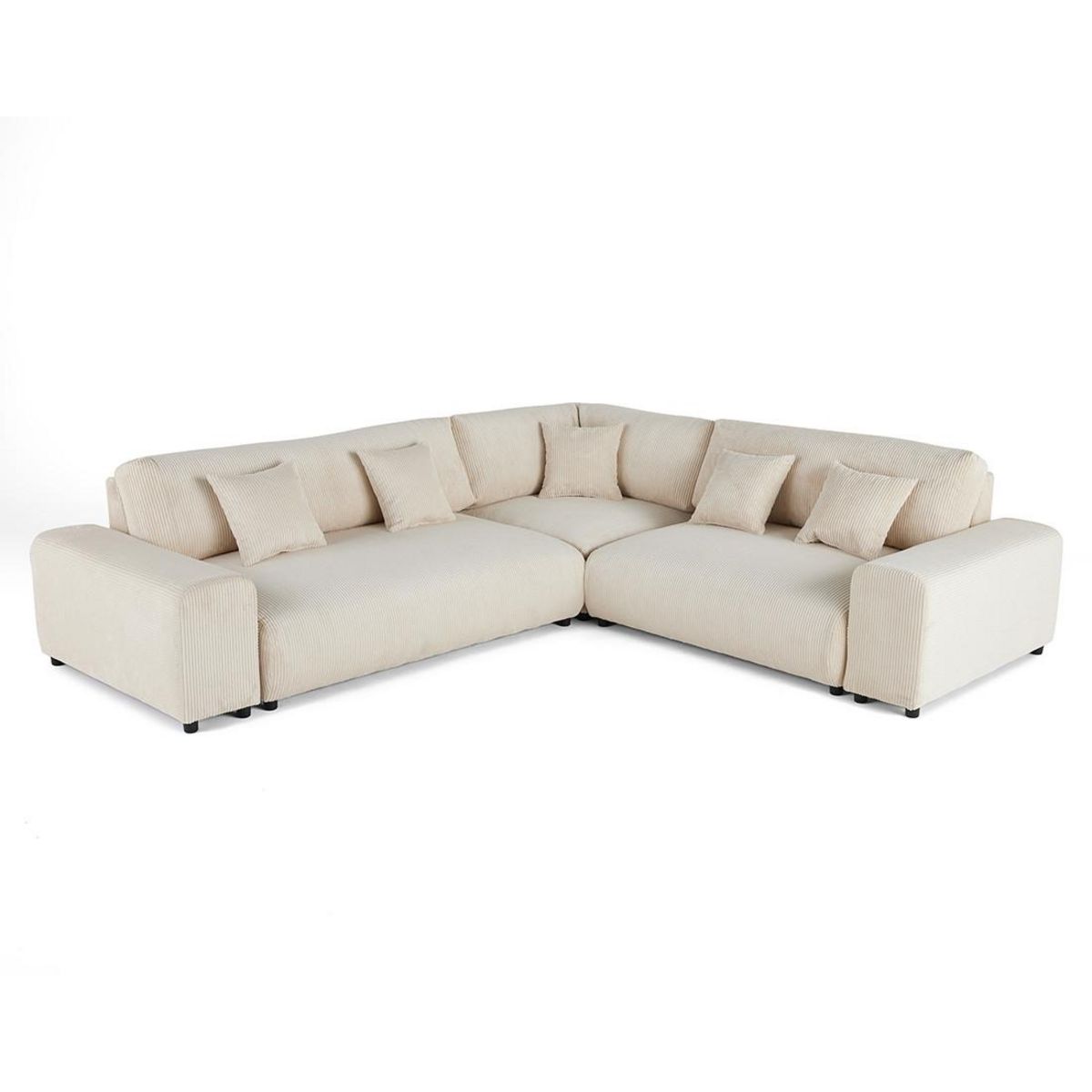 LISA DESIGN Garance - canapé modulable d'angle droit - 5 places - en velours côtelé