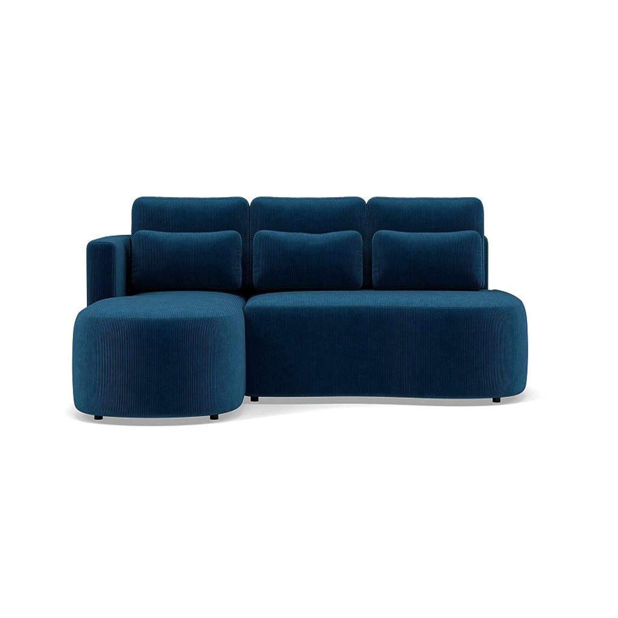 Voir la diapositive 1 : BEST MOBILIER Mahina - canapé d'angle gauche 4 places convertible avec coffre en velours côtelé