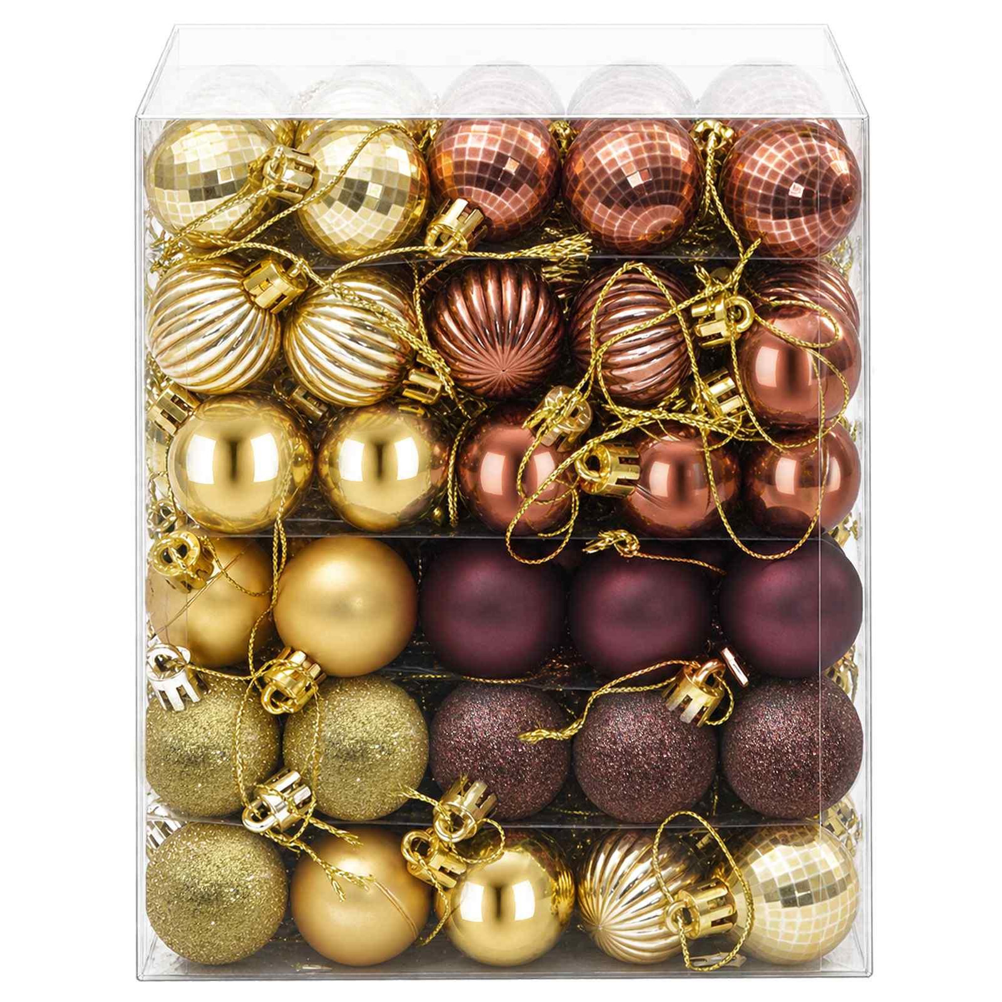Voir la diapositive 4 : VIDAXL Ensemble de boules de Noël 150 pc Marron et or Diam. 3 cm