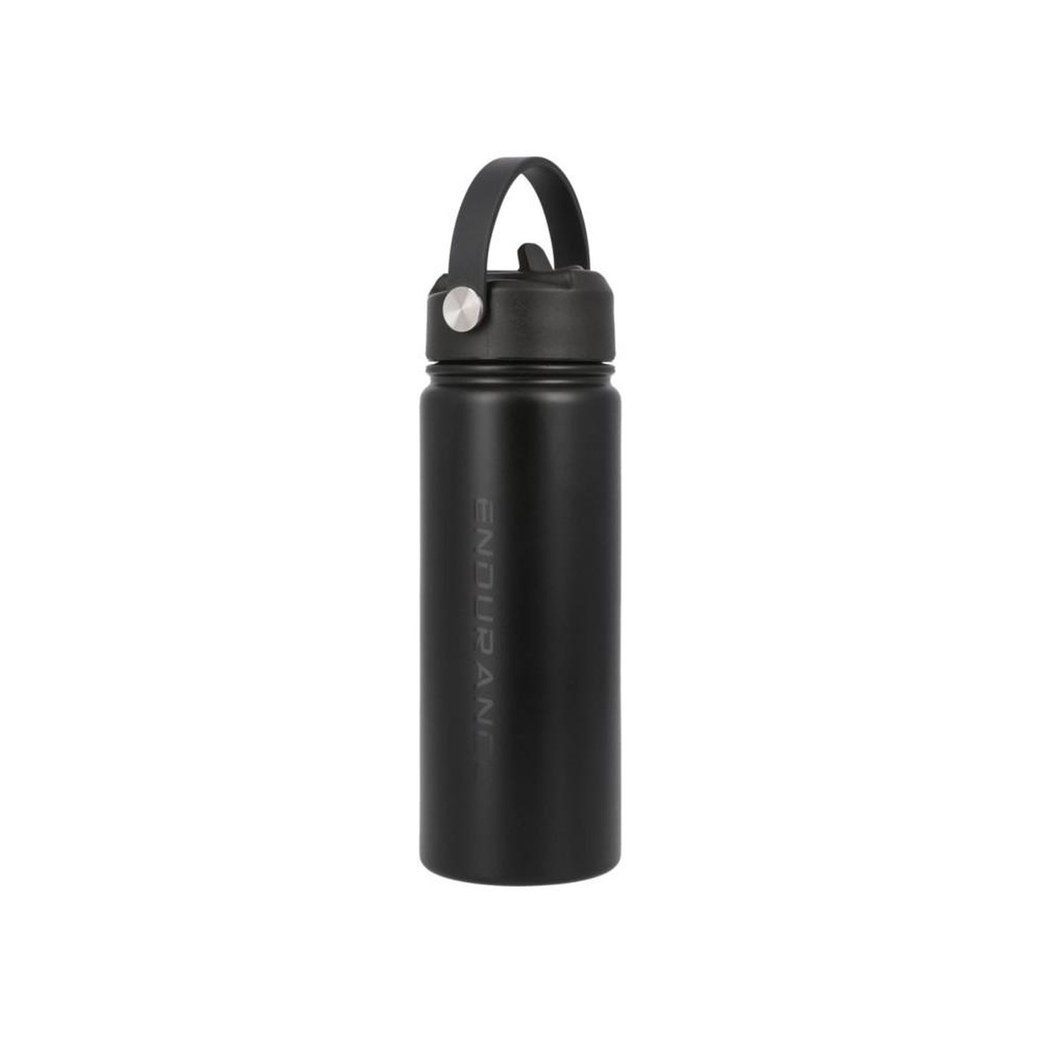 Bouteille isotherme thermos 550 ml noir mat janara avec paille rabattable