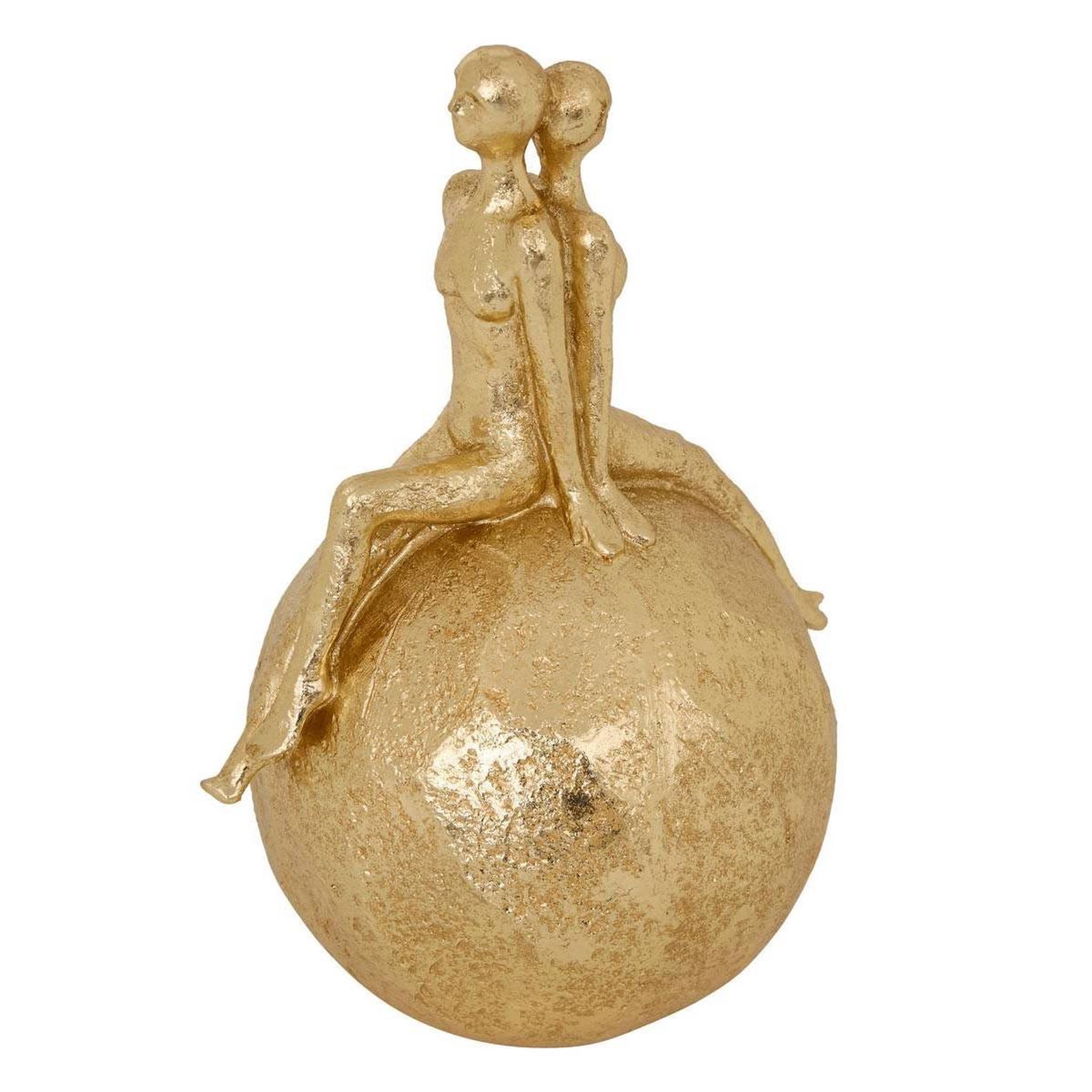 ATMOSPHERA Statuette déco femmes en résine  hapi' 22cm doré