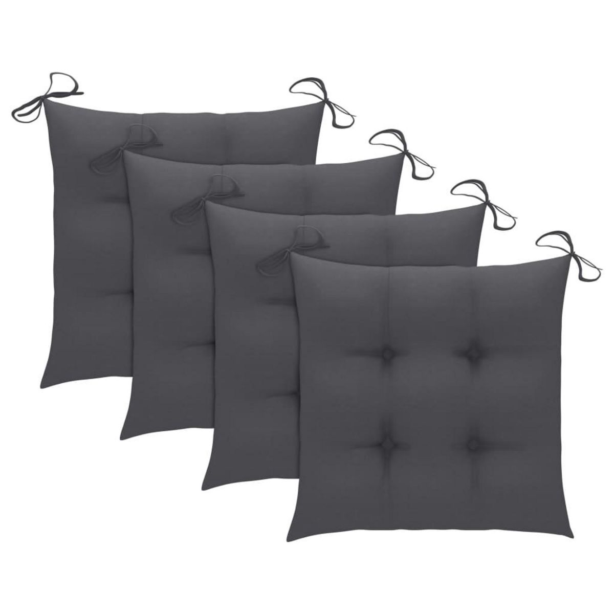 VIDAXL Chaises de jardin et coussins anthracite lot de 4 Bois de teck