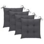 Voir la diapositive 3 : VIDAXL Chaises de jardin et coussins anthracite lot de 4 Bois de teck