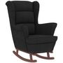 Voir la diapositive 4 : VIDAXL Chaise à bascule avec pieds en bois et tabouret Noir Velours