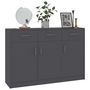 Voir la diapositive 3 : VIDAXL Buffet Gris 110x30x75 cm Bois d'ingenierie
