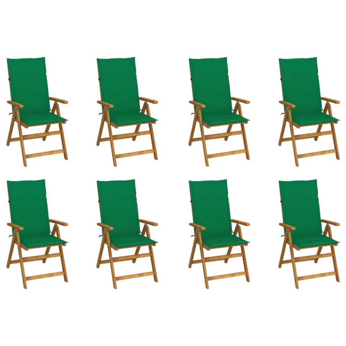 VIDAXL Chaises pliables de jardin avec coussins lot de 8 Bois d'acacia