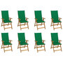 Voir la diapositive 1 : VIDAXL Chaises pliables de jardin avec coussins lot de 8 Bois d'acacia