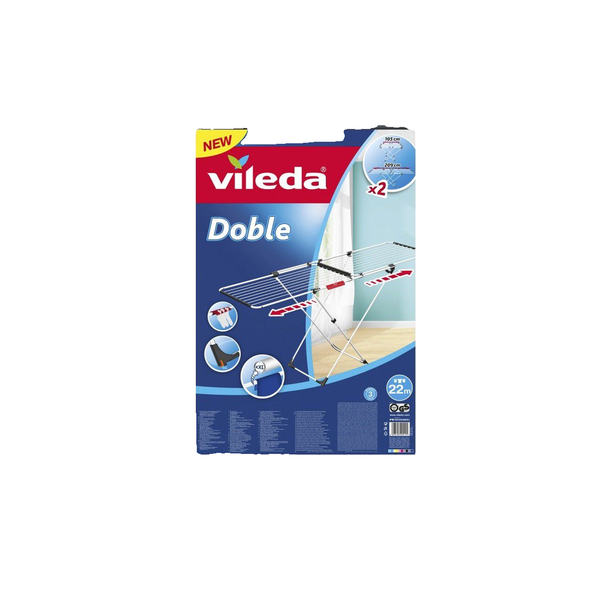 Voir la diapositive 5 : vileda Séchoir à linge Vileda doble 22 m extensible