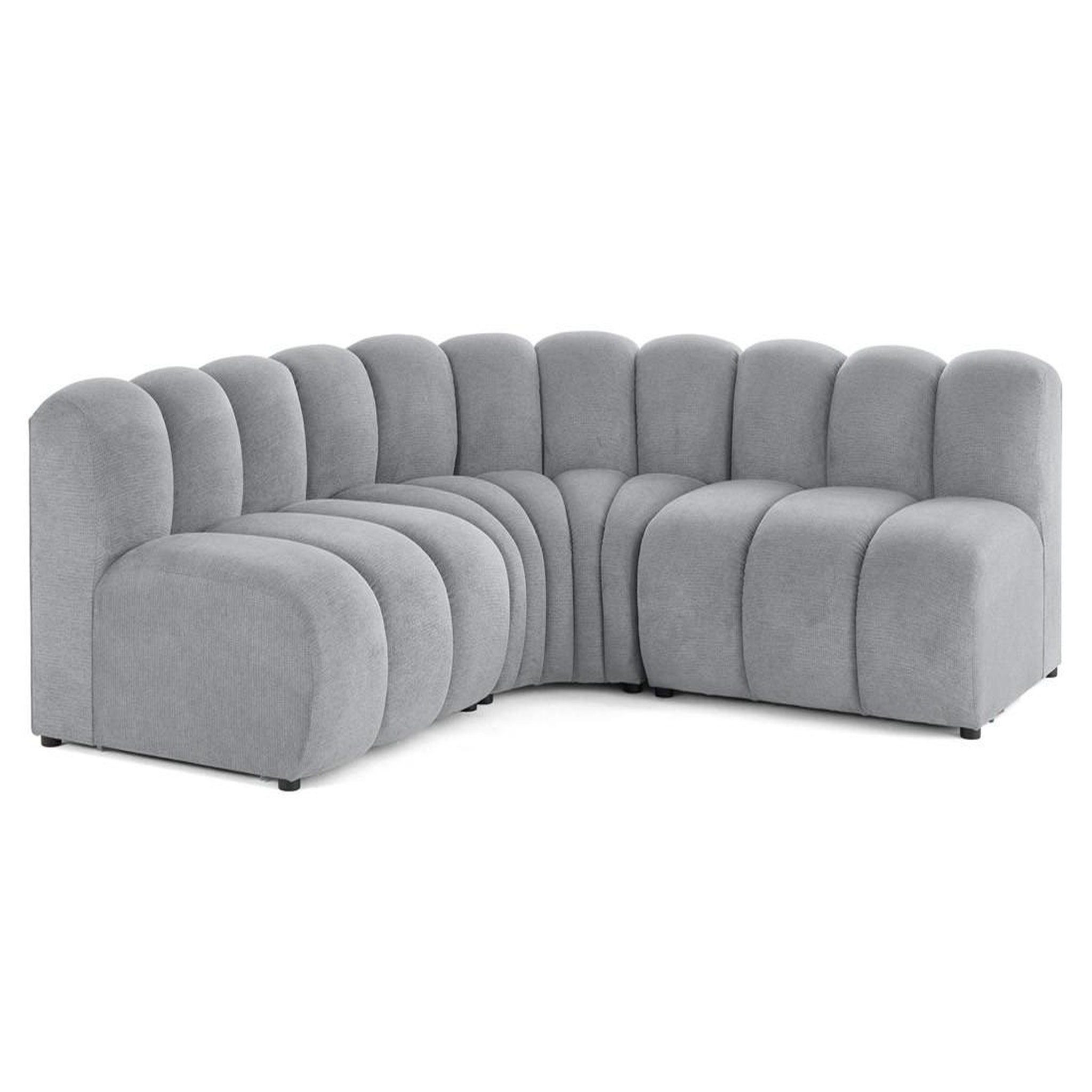 Voir la diapositive 6 : BEST MOBILIER Debbie - canapé modulable d'angle réversible 4 places en tissu texturé
