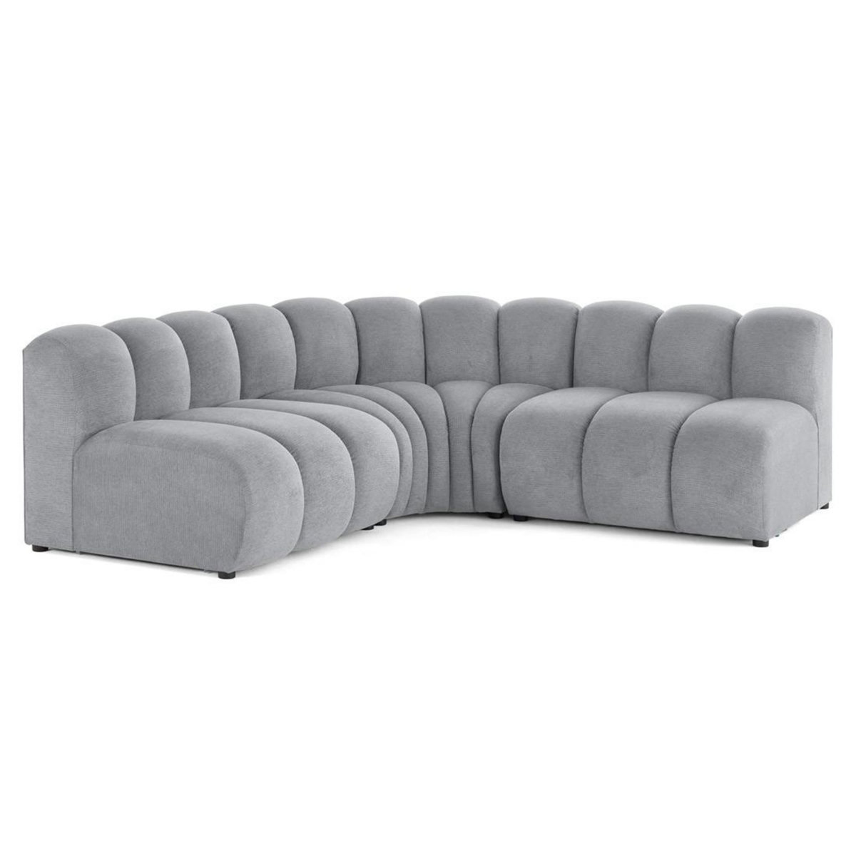 LISA DESIGN Debbie - canapé modulable d'angle réversible 4 places en tissu texturé