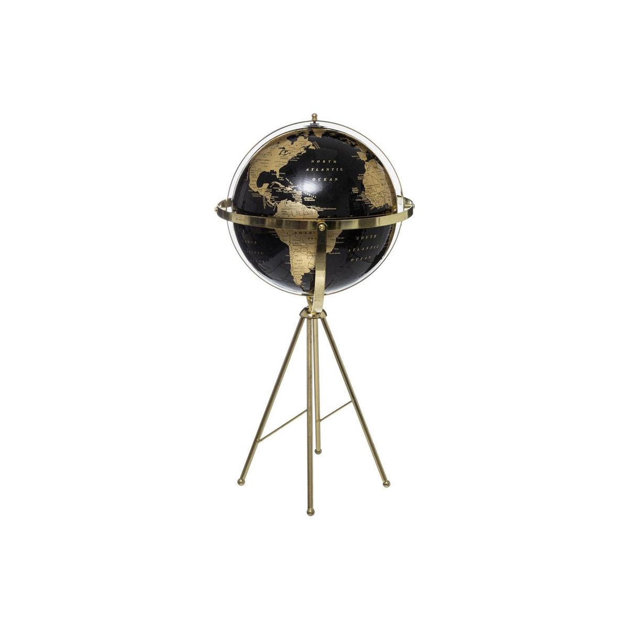 FEERIC LIGHT & CHRISTMAS Globe terrestre déco  grand hôtel  60cm noir & or