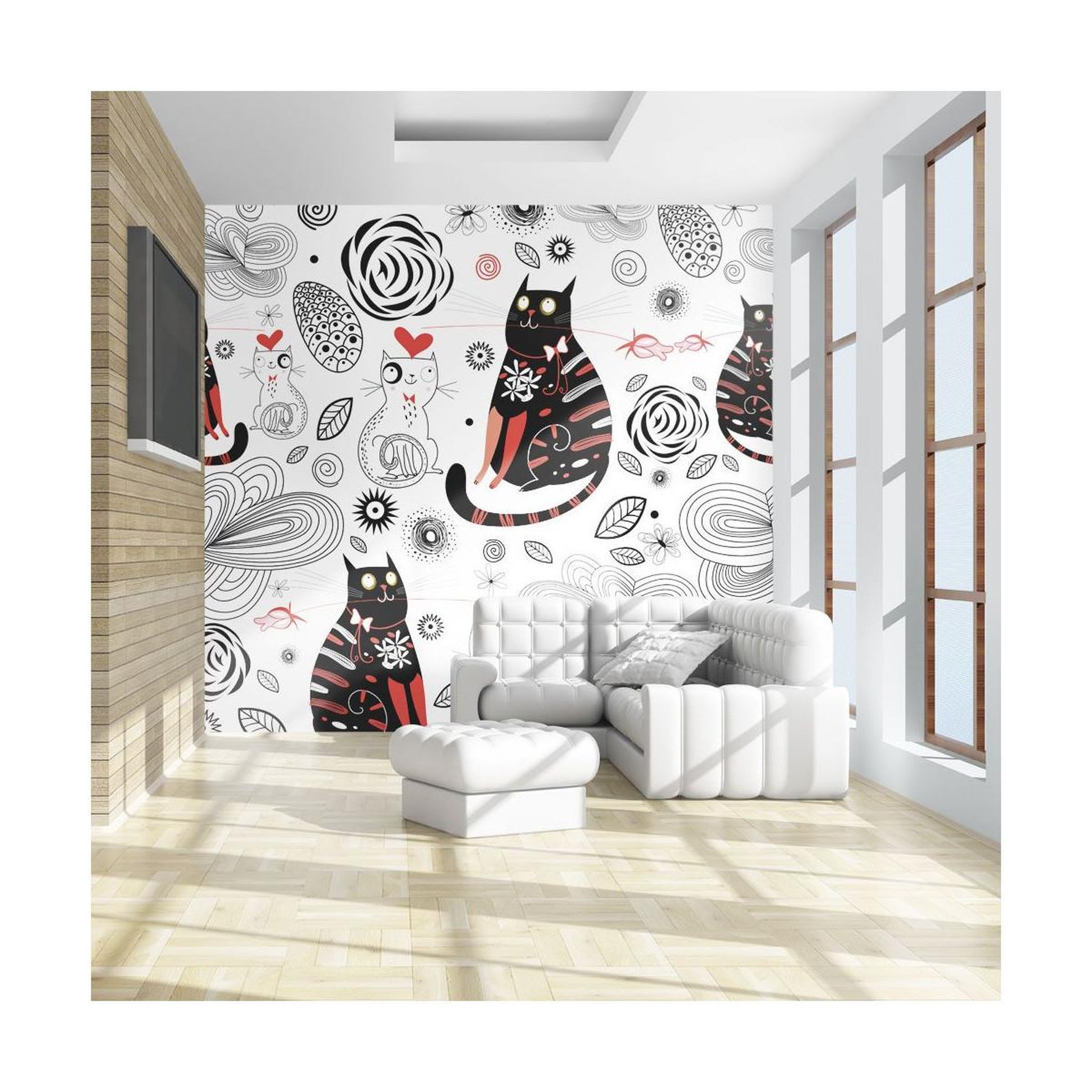 Voir la diapositive 1 : Paris Prix Papier Peint  Chats Amoureux