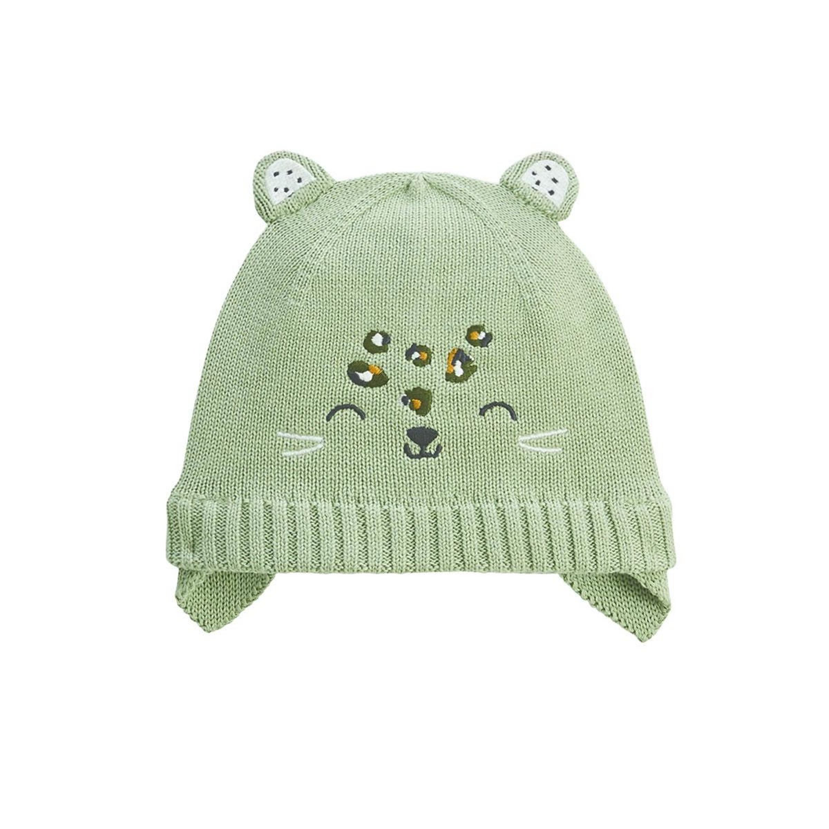 Petit Béguin Ensemble bonnet, moufles et écharpe bébé en tricot Boavista
