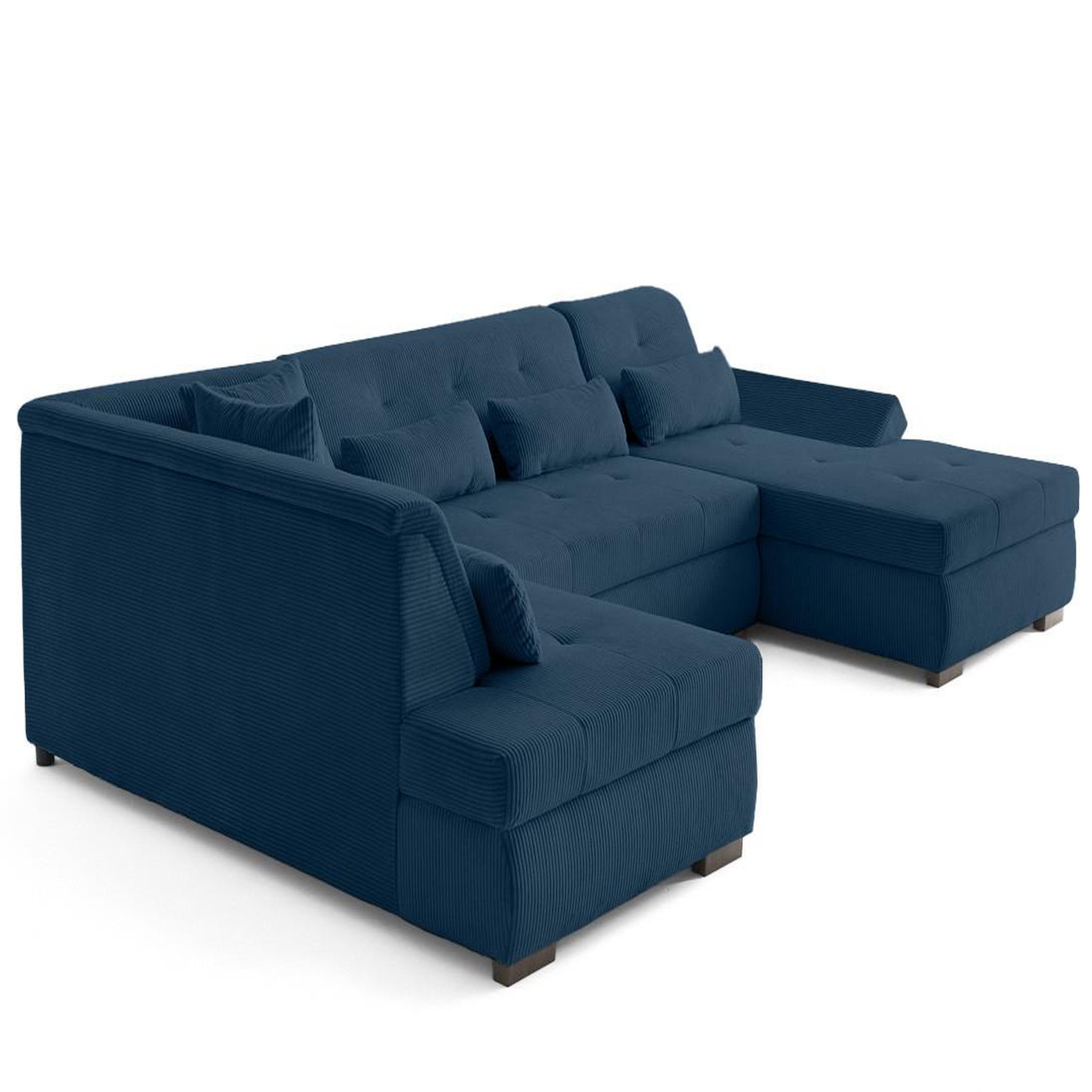 Voir la diapositive 3 : BEST MOBILIER Vermont - canapé panoramique d'angle gauche 7 places en velours côtelé