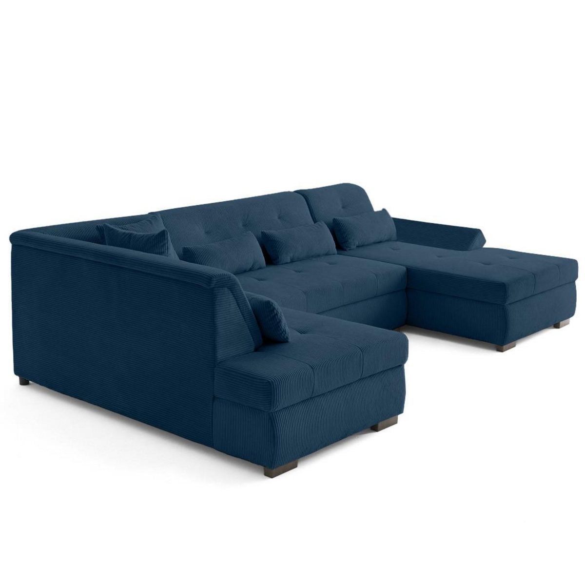 LISA DESIGN Vermont s - canapé panoramique d'angle gauche 7 places en velours côtelé