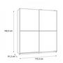 Voir la diapositive 5 : MARKET24 Armoire 2 portes coulissantes - Panneaux de particules - Décor chene et blanc - L 170,3 x P 61,2 x H 190,5 cm - ULOS