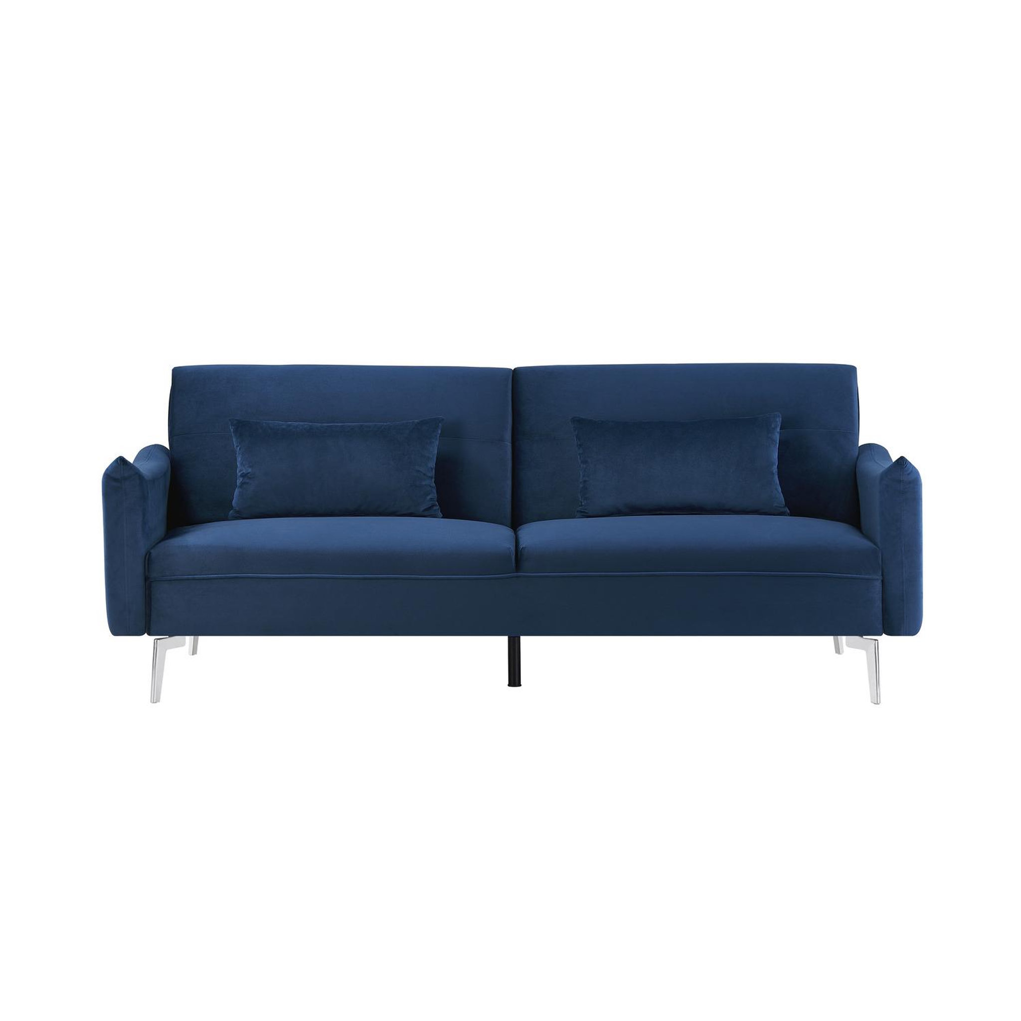 CONCEPT USINE Canapé design convertible 3 places en velours bleu BETTY