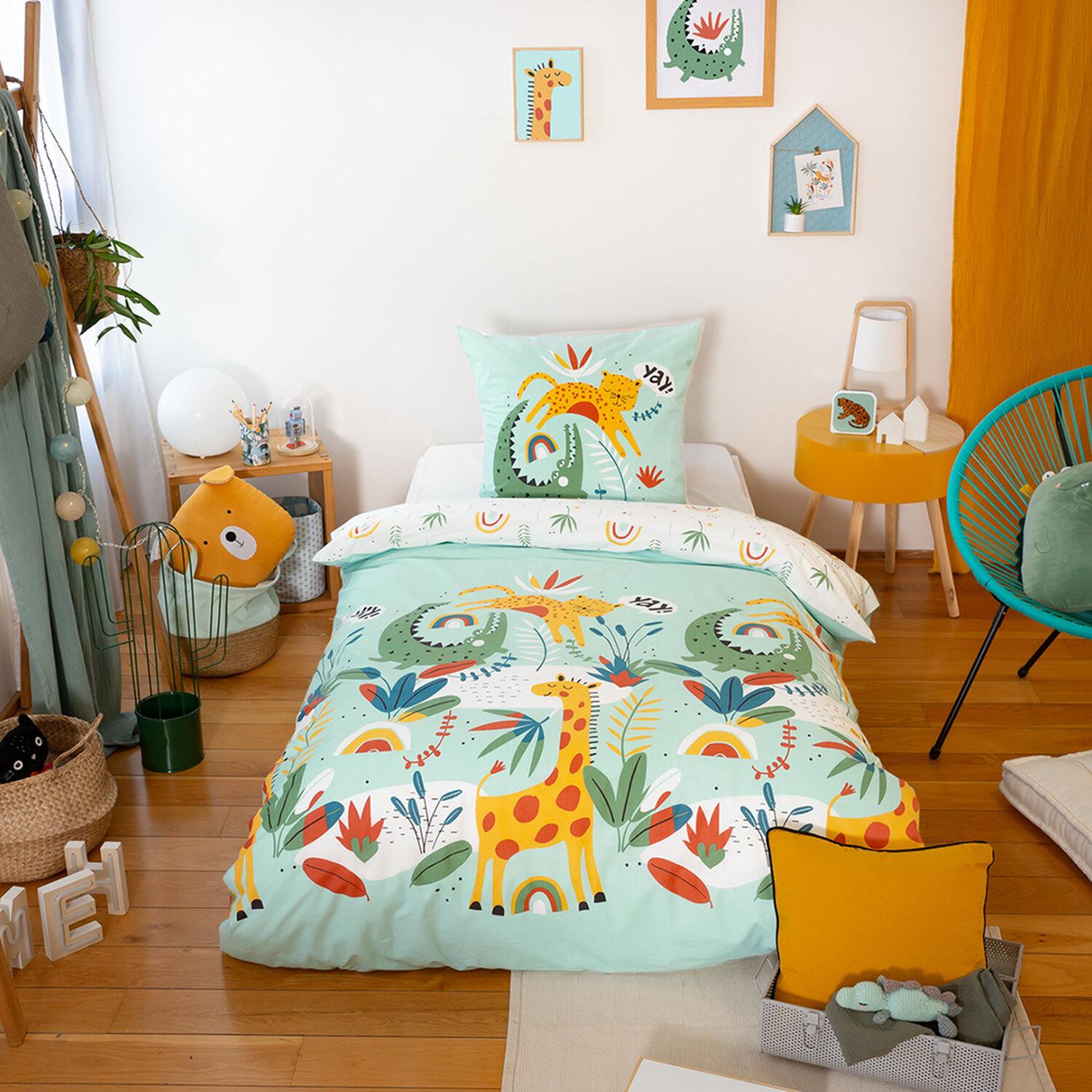 Voir la diapositive 2 : Home collection Parure housse de couette 2pcs 140x200cm 100%coton 57fils poumba