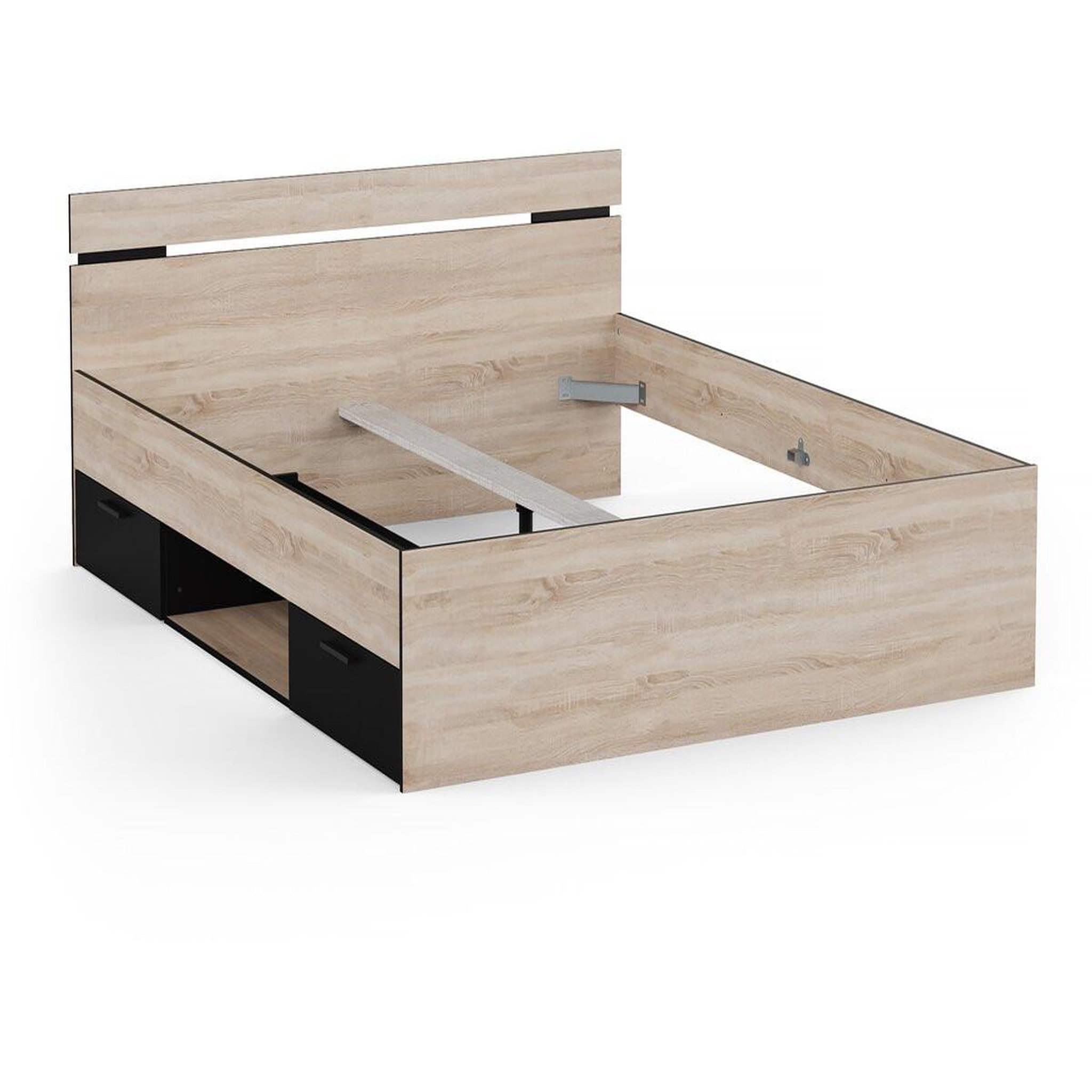 Habitat et Jardin Lit Double en bois  Michigan  - 160 x 200 cm - Beige