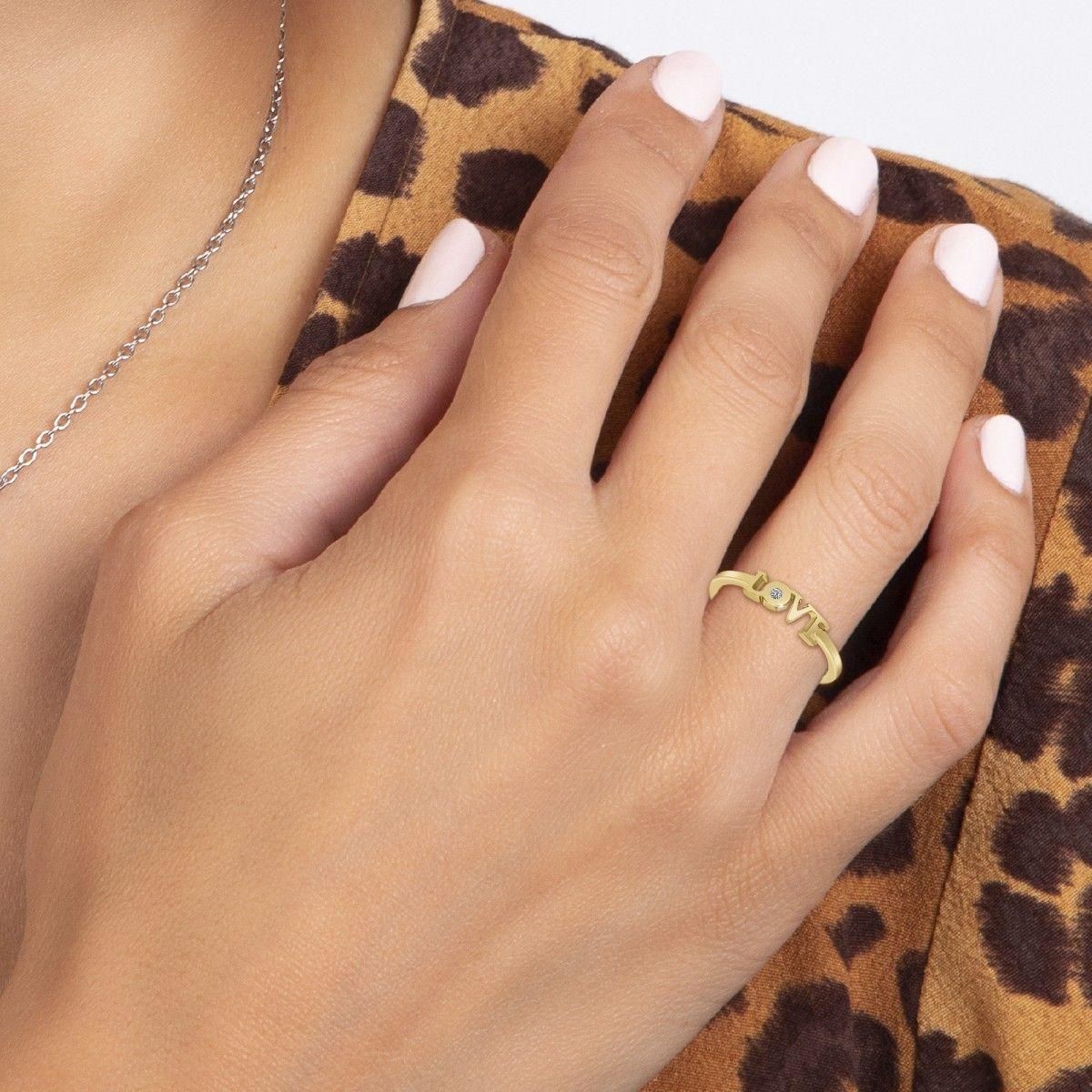 SC BOHEME Bague Love ajustable SC Bohème orné d'un véritable diamant