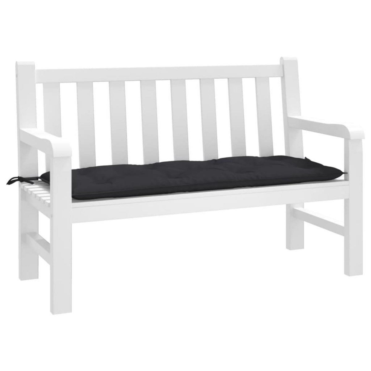VIDAXL Coussin de banc de jardin noir 120x50x7 cm tissu oxford