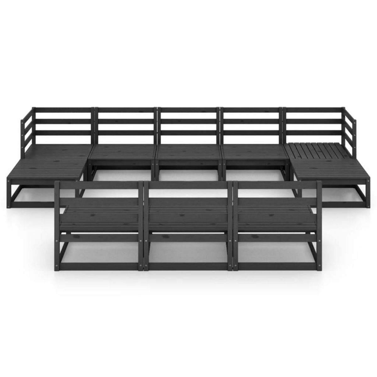 VIDAXL Salon de jardin 10 pcs bois de pin massif