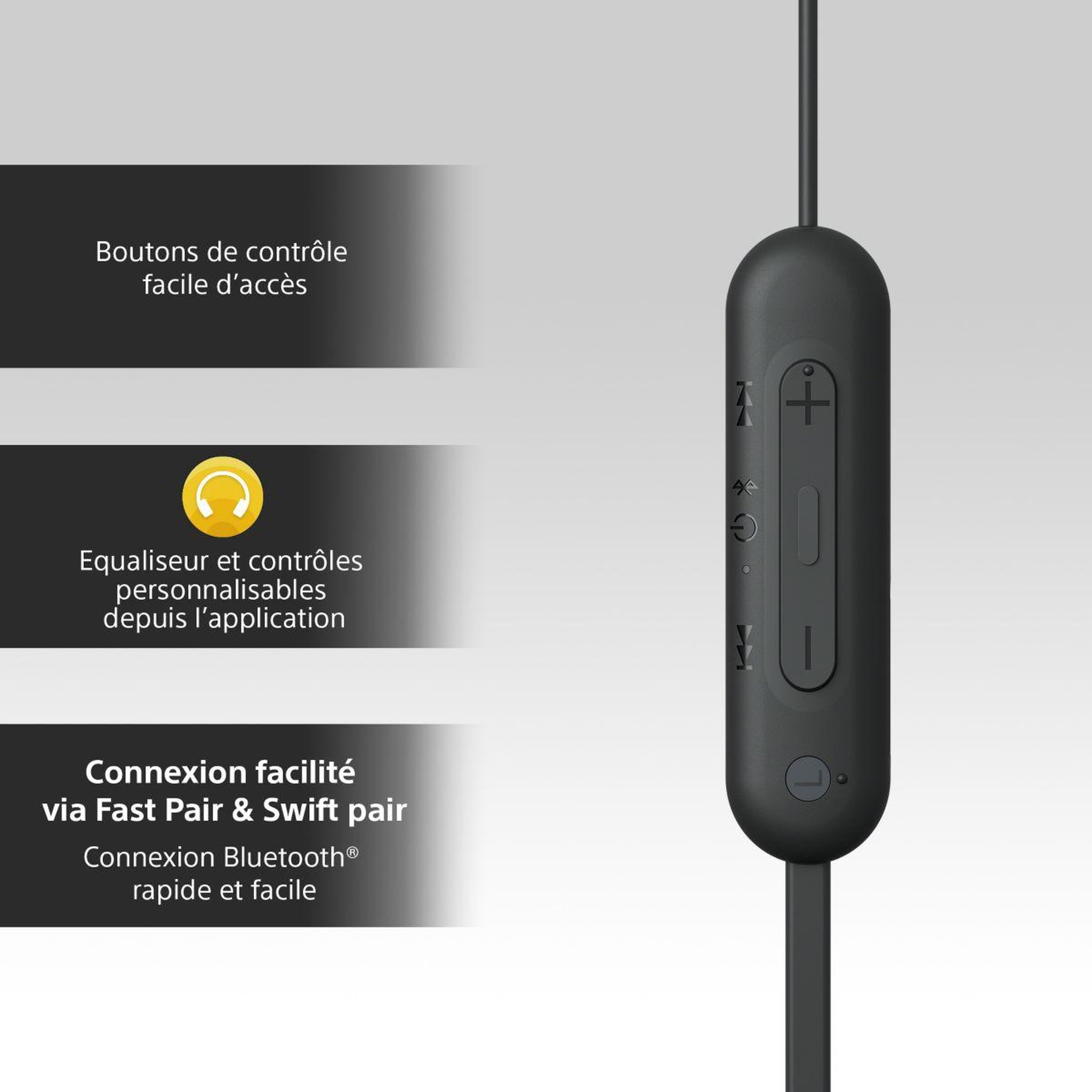 Voir la diapositive 5 : SONY Ecouteurs WIC100 Noir