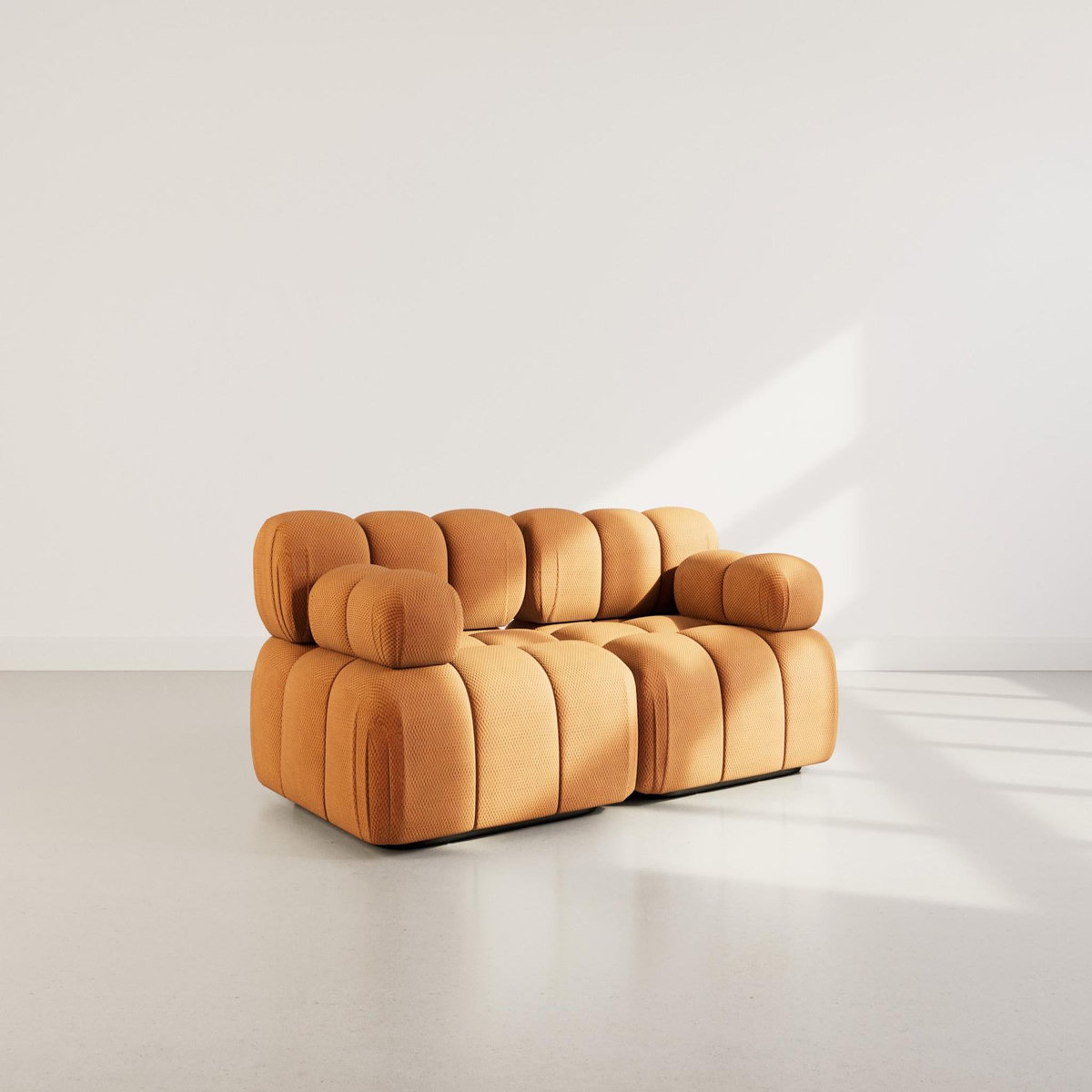 LISA DESIGN Ruby - canapé droit modulable 2 places en velours texturé