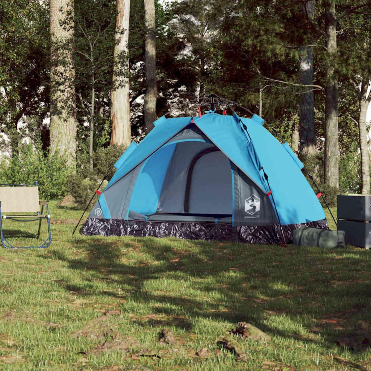 VIDAXL Tente de camping a dome 2 personnes bleu liberation rapide