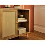 Voir la diapositive 3 : BEST MOBILIER Goto - buffet haut - effet bois et cannage - 80 cm