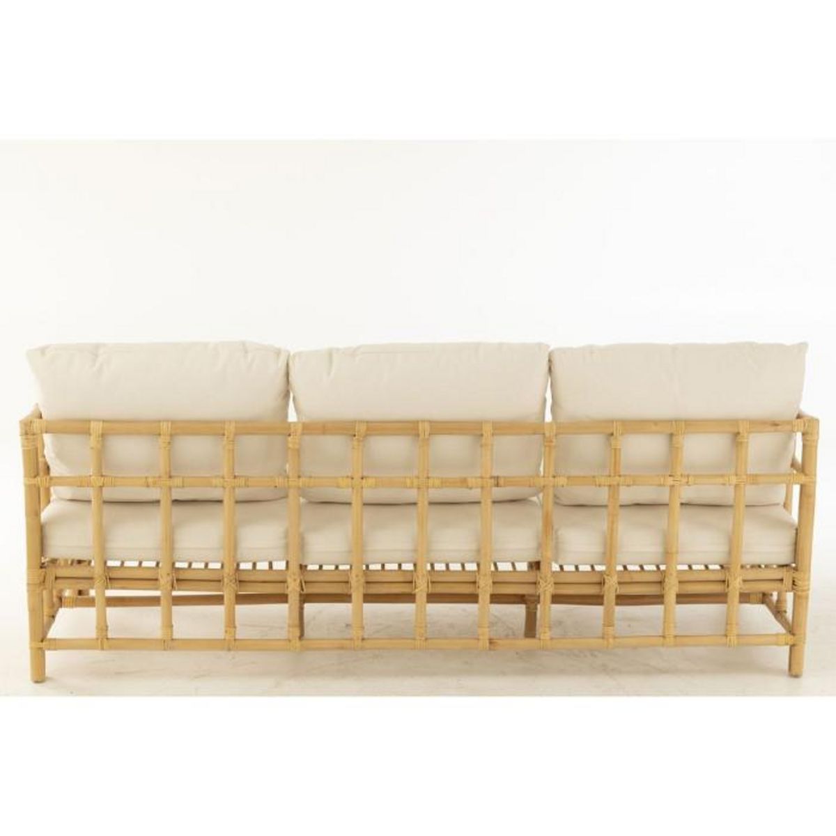 Paris Prix Canapé 3 Places Rotin & Coussin  Elise  187cm Naturel