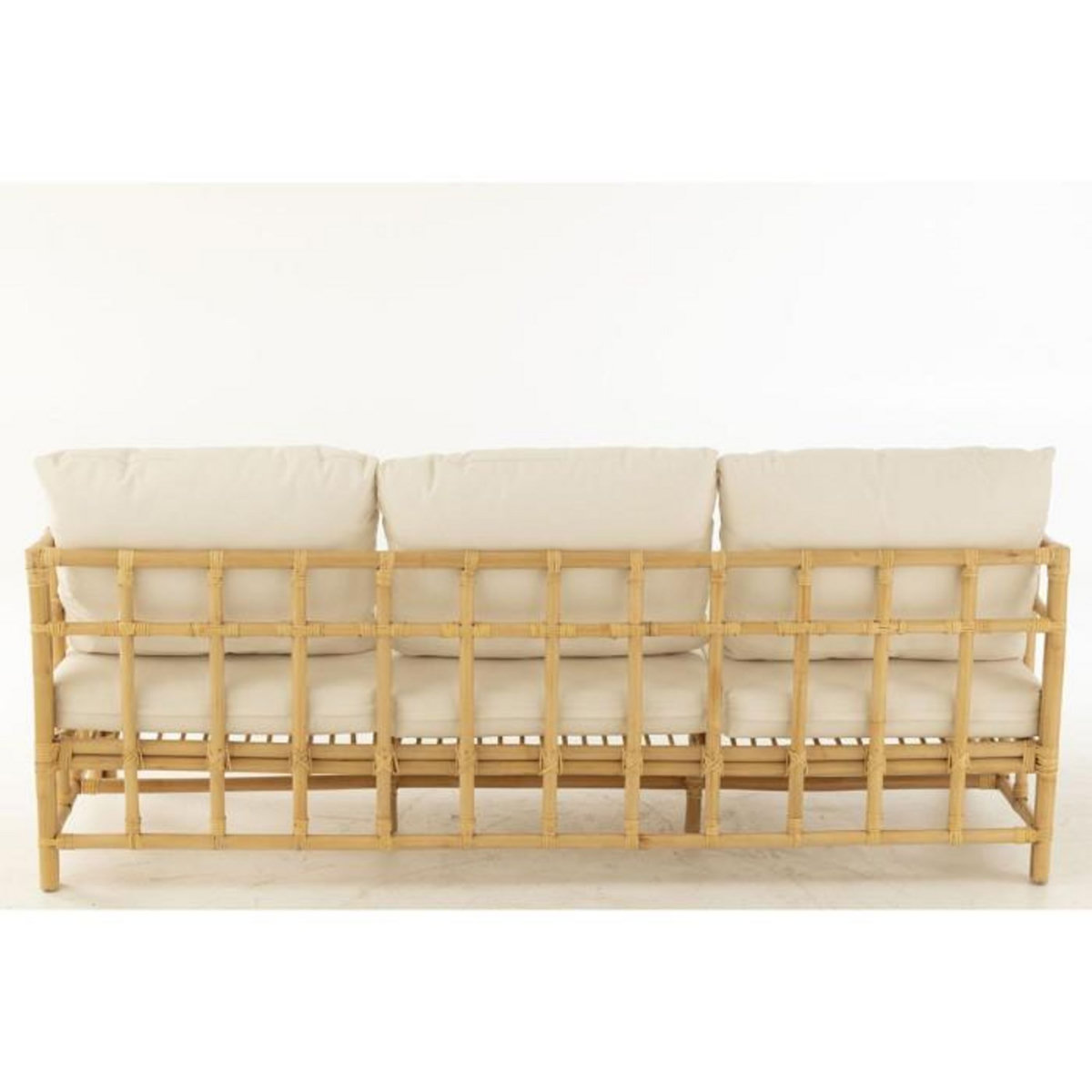 Paris Prix Canapé 3 Places Rotin & Coussin  Elise  187cm Naturel