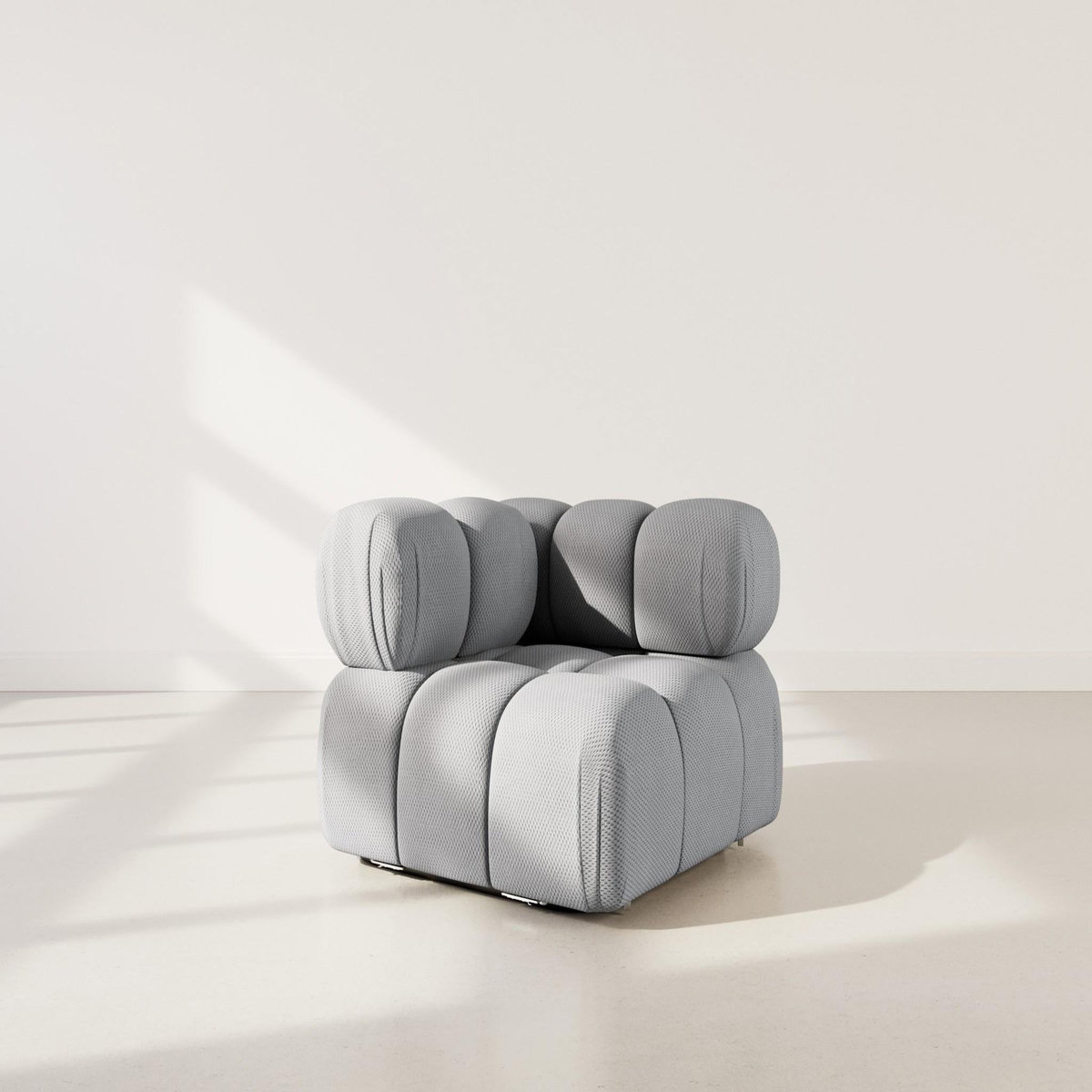 LISA DESIGN Ruby - module d'assise d'angle gauche en velours texturé