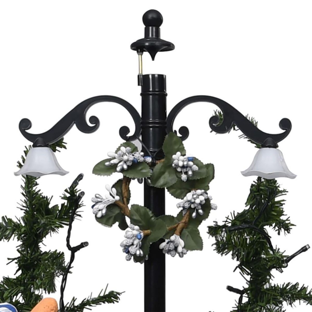 VIDAXL Arbre de Noël neigeux avec base de parapluie Bleu 75 cm PVC