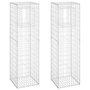 Voir la diapositive 2 : VIDAXL Poteaux a panier de gabion 2 pcs 50x50x180 cm Fer