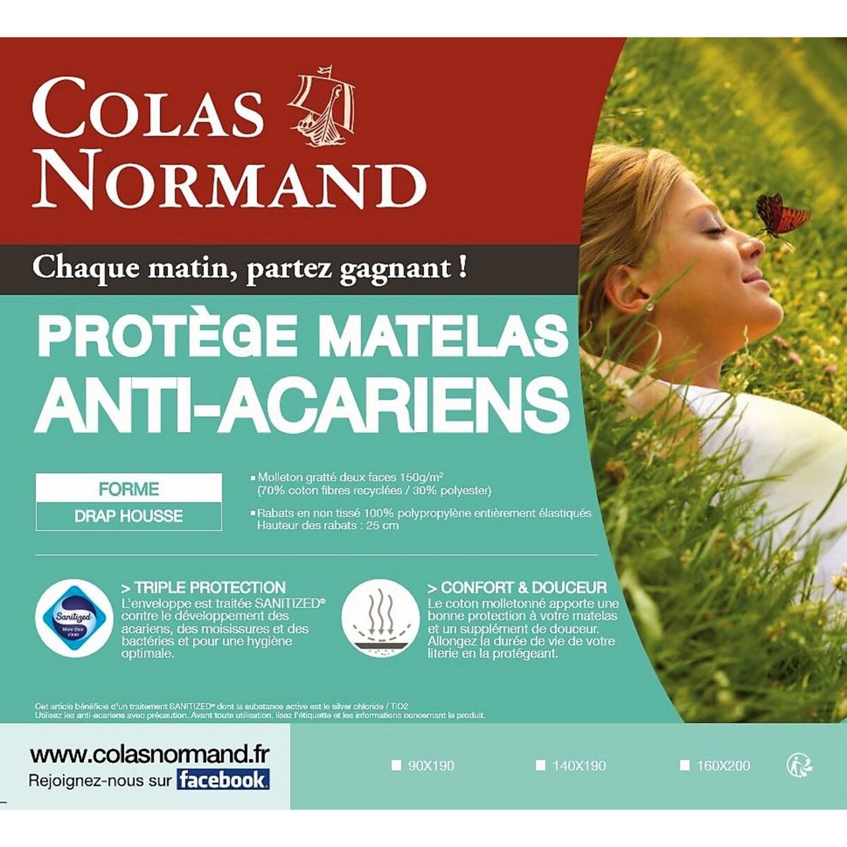 Protection matelas absorbante traitée anti-acarien et Sanitized CARIOCA