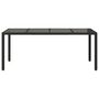Voir la diapositive 4 : VIDAXL Table de jardin dessus en verre Noir 190x90x75cm Resine tressee